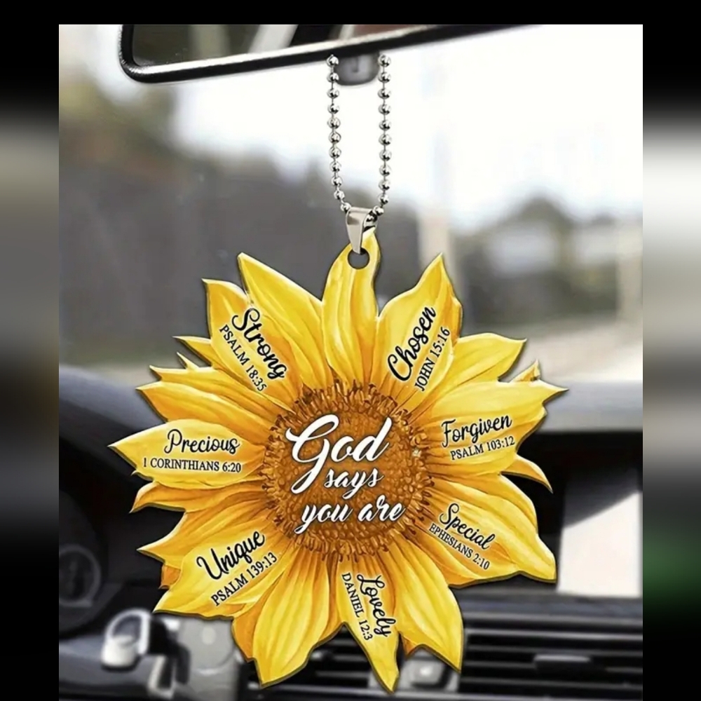 CAR OR Window Hang Beautiful Reminder of who you are Sunflower